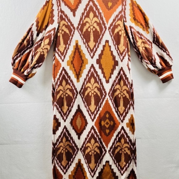 Johanna Ortiz Palm Ornaments Tribal Long Cardigan Pima Cotton Sweater Size M - Picture 6 of 10